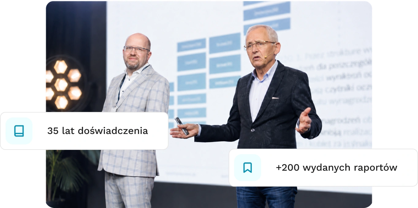 Prezentacja podczas konferencji Sedlak & Sedlak, statystyki: 35 lat doświadczenia, ponad 200 wydanych raportów